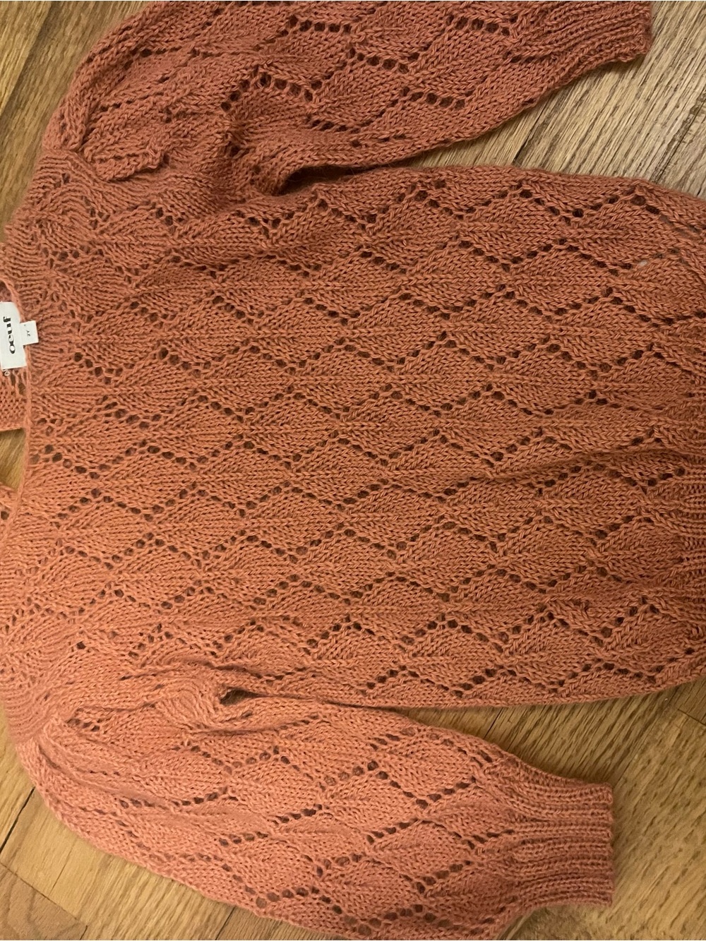 Oeuf Lightweight Open-Knit kids Sweater - Rust
